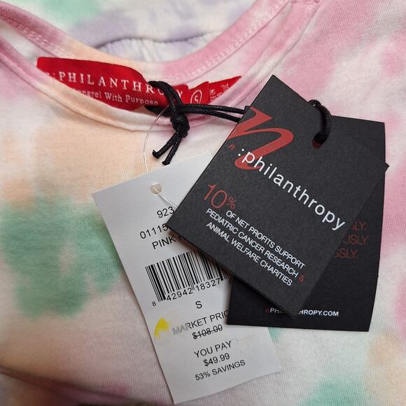 Philanthropy NEW Istanbul tie dye thing bodysuit tank pastel soft casual beach - Picture 6 of 8